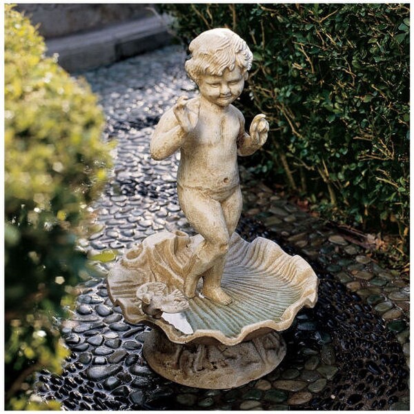 Cherub Ballante Foundry Iron Casting Statue